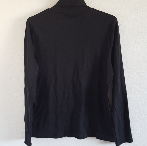 Merry Christmas Happy New Year Black Turtleneck - Picture 2 of 4